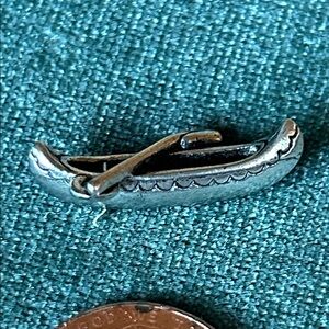 Silver-Tone Canoe charm with Oar